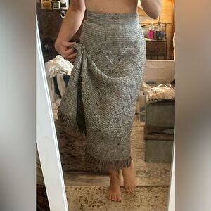 Vintage size 9 - 0 / 2 - UNION MADE IN USA ILGWU grey skirt high waist cottage